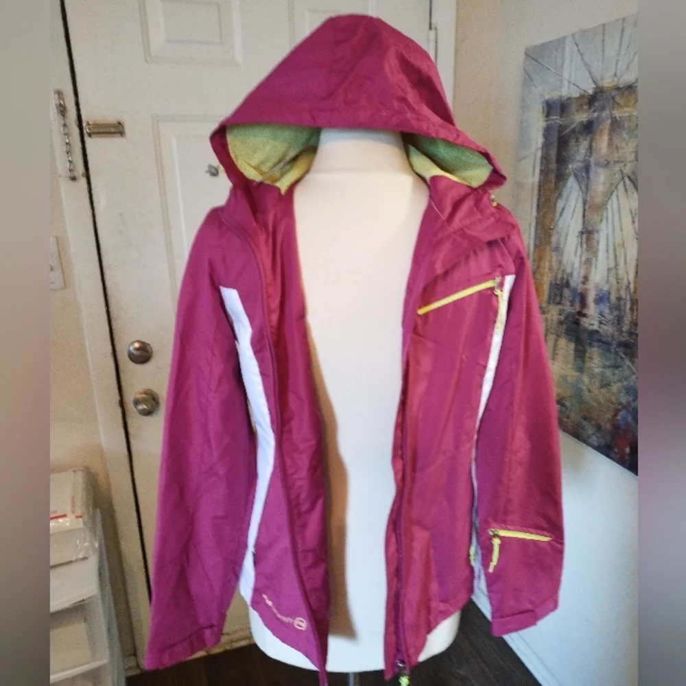 Free Country Women's Athletx Series Pink Wind Breaker with Hood Sz Small NWT